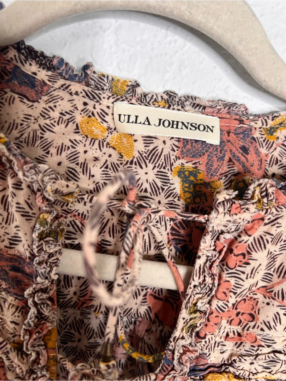 Ulla Johnson Remy Top Women Size 2 Long Sleeve Floral Blouse Puff Sleeve B15